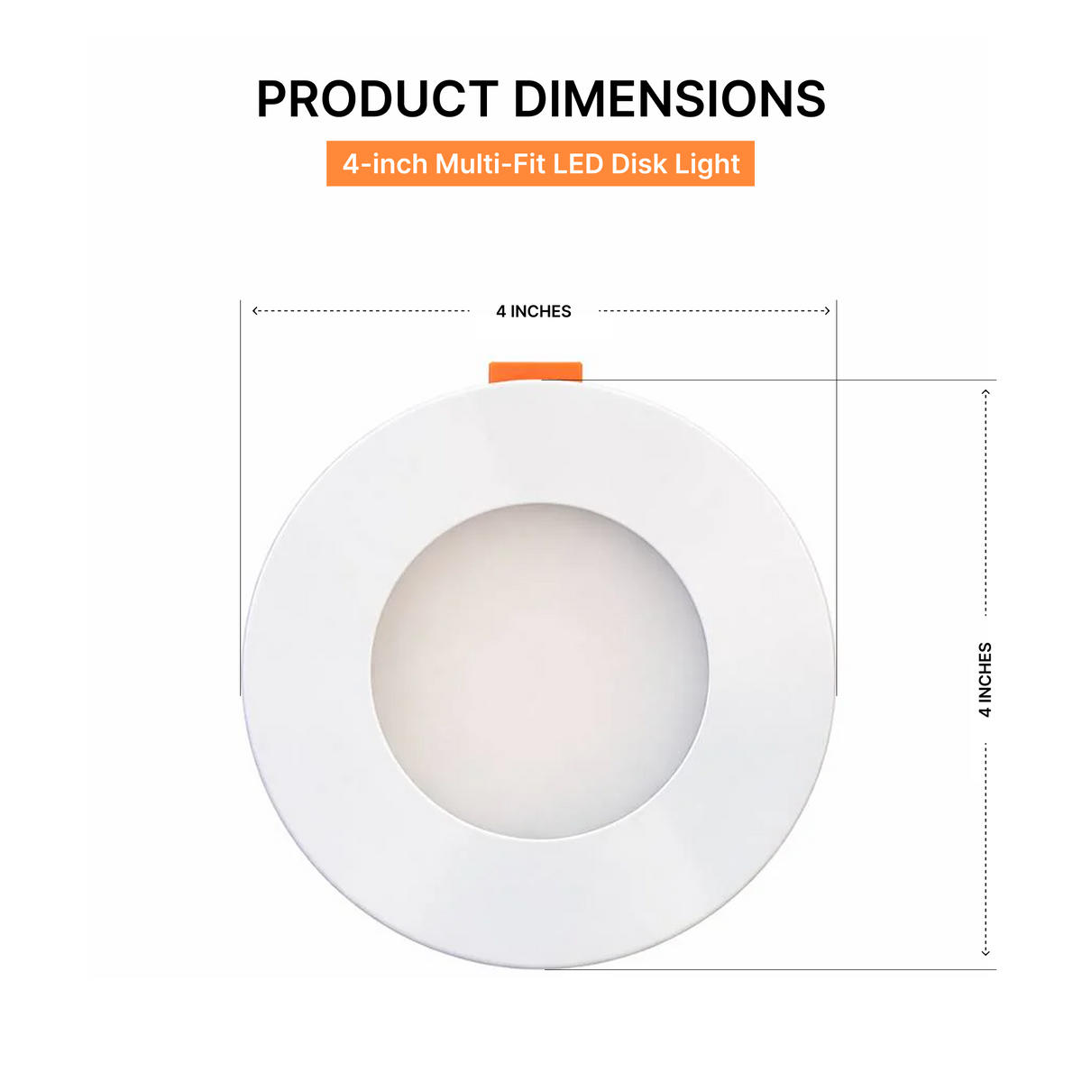 20-Pack 4-inch Multi-Fit LED Disk Light - 9W 5-CCT Selectable (White)
dimensions | Selix Kala